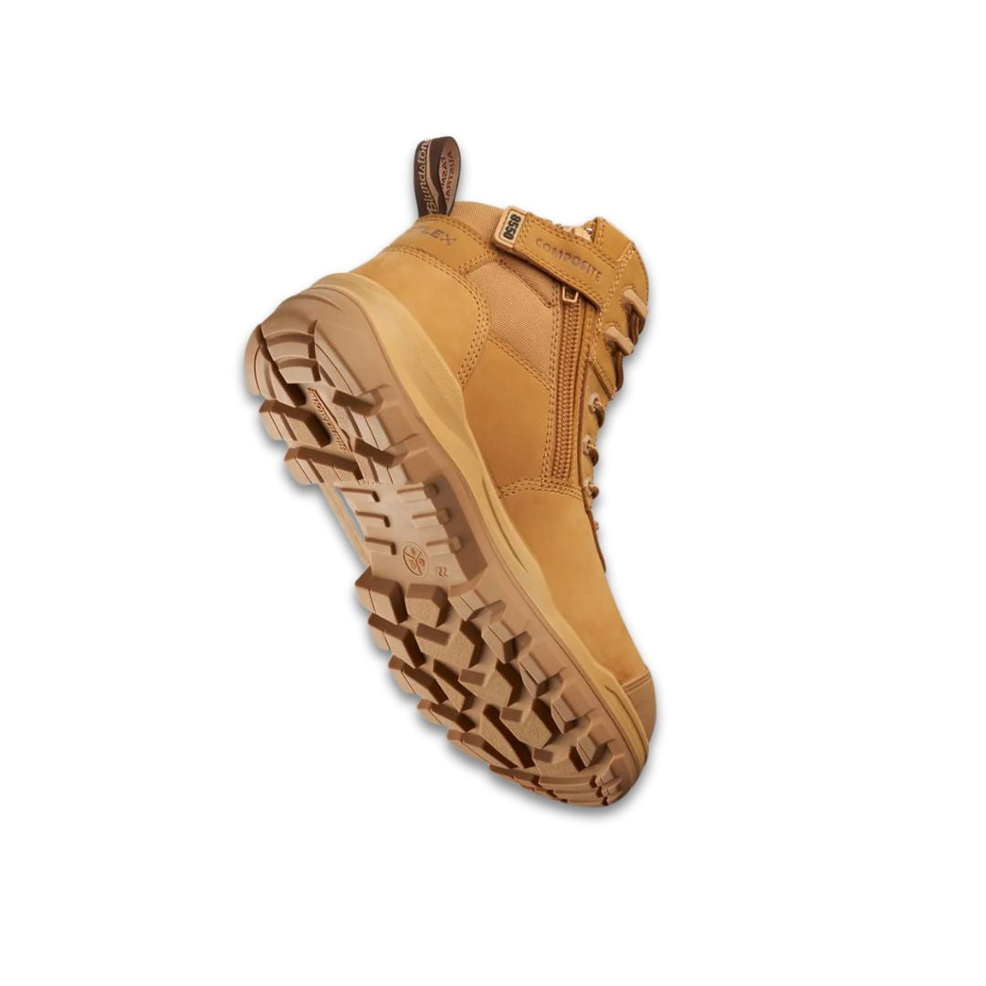 Workboot 8550 ZIP Side MID Rotoflex Unisex Wheat Workboots by Blundstone | The Bloke Shop