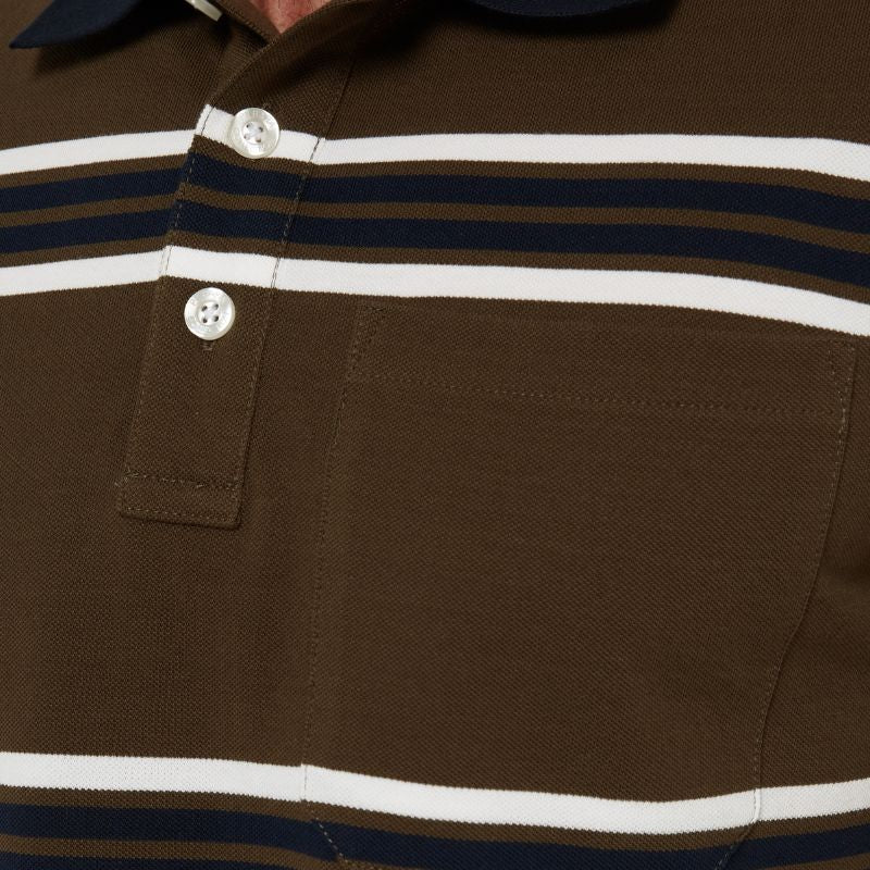 Yarn-Dyed Striped Pocket Polo