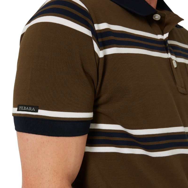 Yarn-Dyed Striped Pocket Polo
