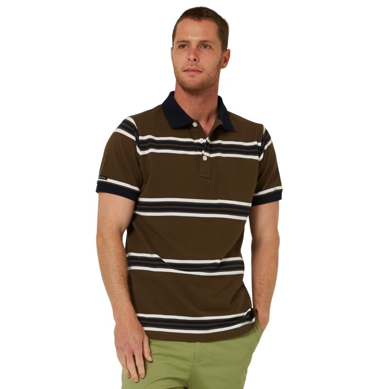 Yarn-Dyed Striped Pocket Polo