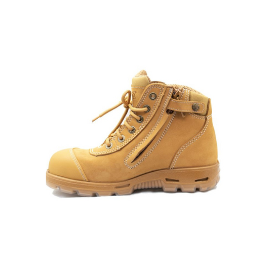 Zip Side Scuff Cap SAFETY Boot Wheat Workboots by Redback Boots | The Bloke Shop
