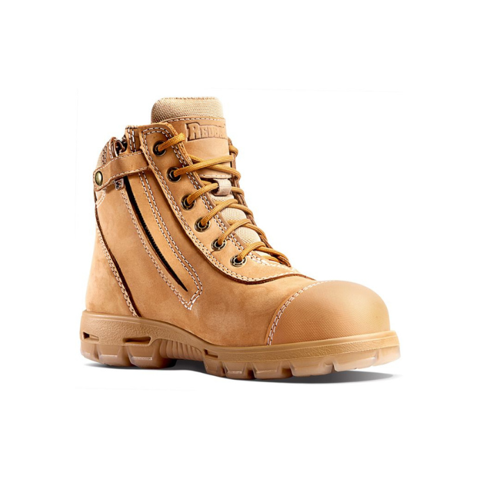 Zip Side Scuff Cap SAFETY Boot Wheat Workboots by Redback Boots | The Bloke Shop