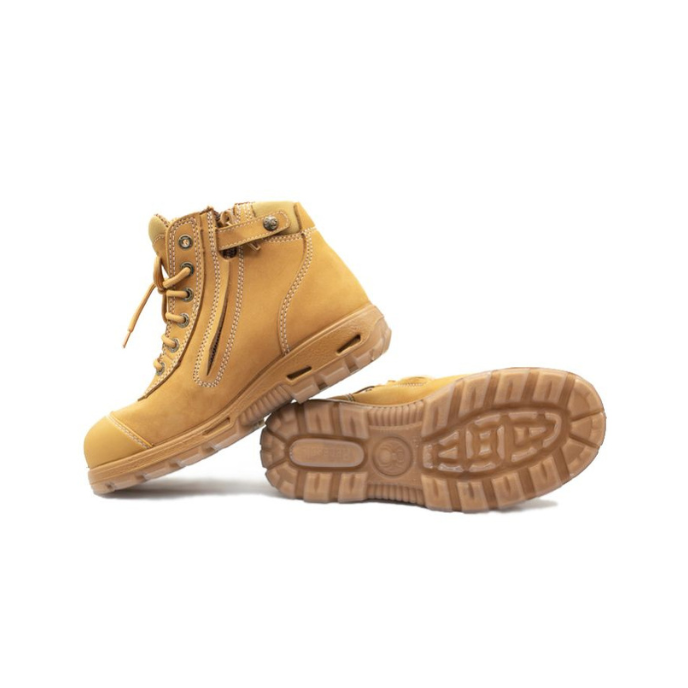 Zip Side Scuff Cap SAFETY Boot Wheat Workboots by Redback Boots | The Bloke Shop